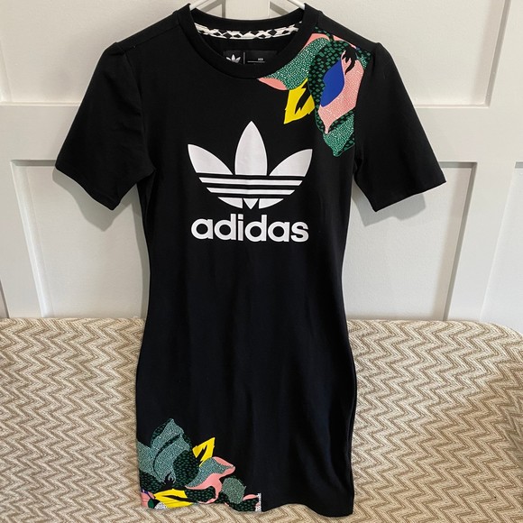 adidas Dresses & Skirts - Adidas X HER Studio London Black Floral Bodycon Dress